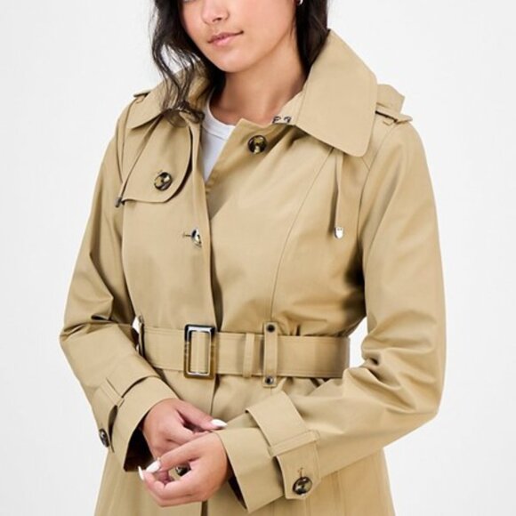 London Fog Women's Hooded Belted Maxi Trench Coat - NWOT - Picture 4 of 12
